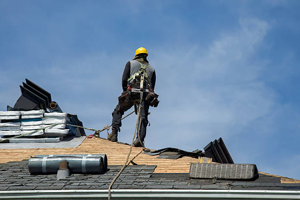 Professional Gutter Installation technician working in Oyster Bay, NY